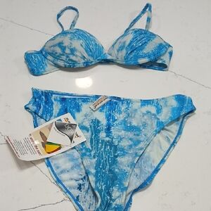 Blue Tie-Dye Bikini Set